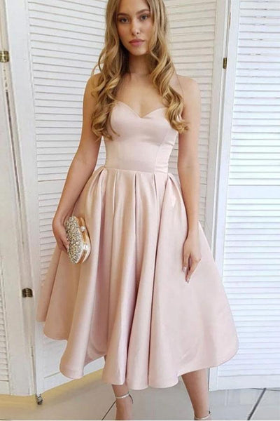 tea length dress on short person Wedding-Guest Midi Party Dress with Short Sleeves Hunter Green / Large