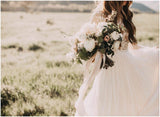 A-line Scoop Lace Wedding Dress Long Sleeve Rustic Wedding Dresses WD521 - Pgmdress