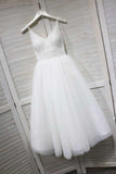 A-Line Spaghetti Straps White Homecoming/Prom Dress with Tulle PD154