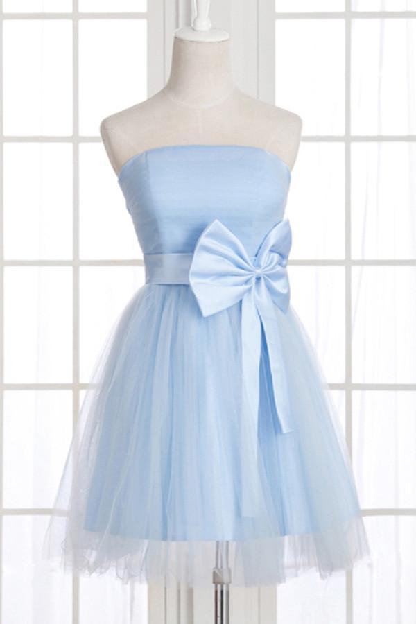 A-Line Strapless Bowknot Short Prom Dresses Homecoming Dress PG148 - Pgmdress