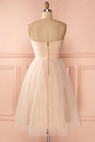 A-Line Strapless Knee-Length Sweetheart Tulle Homecoming Dress PD137 - Pgmdress