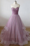 A-line Strapless Sweetheart Neck Mauve Long Prom/Evening Dresses PG959 - Pgmdress