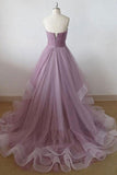 A-line Strapless Sweetheart Neck Mauve Long Prom/Evening Dresses PG959 - Pgmdress