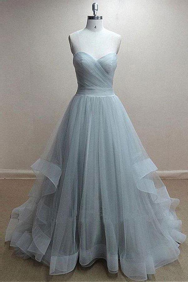 A-line Strapless Sweetheart Neck Mauve Long Prom/Evening Dresses PG959 - Pgmdress