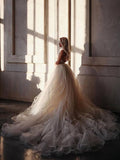 A-line Straps Floor length Beading Wedding Dress Long Prom Dress WD538 - Pgmdress