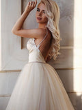 A-line Straps Floor length Beading Wedding Dress Long Prom Dress WD538 - Pgmdress