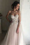 A-line Sweetheart Boho Wedding Dress Lace Romantic Wedding Dresses WD520 - Pgmdress