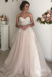 A-line Sweetheart Boho Wedding Dress Lace Romantic Wedding Dresses WD520