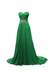 A-line Sweetheart Floor Length Chiffon Bridesmaid Dresses BD021