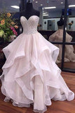 A-Line Sweetheart Floor-Length Organza Wedding Dress with Beading WD224