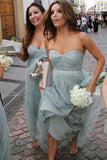 A-Line Sweetheart Floor-Length Tulle Bridesmaid Dress BD030 - Pgmdress