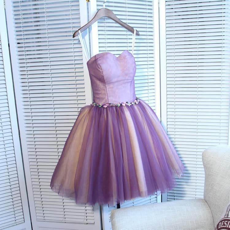 A-line Sweetheart Tulle Pretty Homecoming Dresses Mini Prom Dress PD391 - Pgmdress