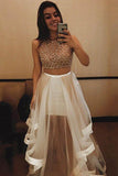 A-line Two Piece Tulle Prom Dresses Party Dresses Evening Dresses PG515