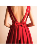 A-Line V-Neck Bowknot Pleats Short Prom Dress Homecoming Dress PG146 - Pgmdress