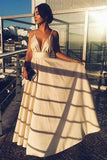 A-Line V-Neck Floor Length Straps Satin Prom/Party Dress PG660 - Pgmdress