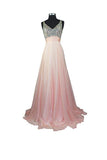 A Line V-neck Formal Chiffon Prom Dress With Beading PG257 - Pgmdress