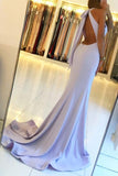 Backless Mermaid Long Prom Dresses with Side Slit,Simple Party Dresses PG510 - Pgmdress