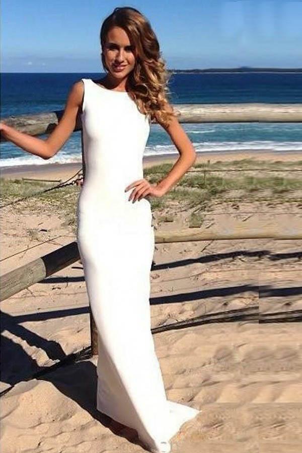 Backless Sheath Chiffon Long Prom Dresses Evening Dresses PG 234 - Pgmdress