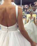 Ball Gown Elegant Floor Length Cascading Ruffles Tulle Wedding Dress WD346 - Pgmdress