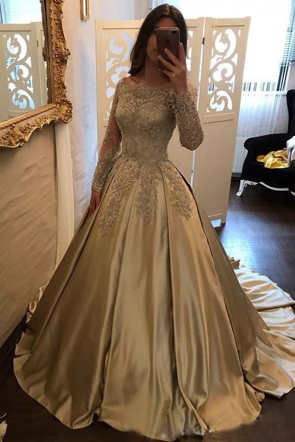Satin And Lace Evening Dress  KCoutureBoutique
