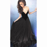 Ball Gown Sweetheart Sweep Train Dark Red Tulle Prom Dress PG476 - Pgmdress