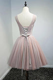 Ball Gown V-neck Short Tulle Homecoming Dress With Beading PG134 - Pgmdress