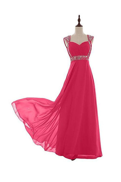 Beaded Chiffon Prom Dresses 2016 Long Bridesmaid Party Dresses Custom Size / As Picture