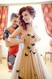 Beautiful Butterfly Wedding Dresses Sweetheart Ruffles Bridal Gown WD429 - Pgmdress