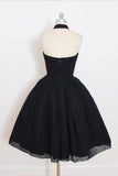 Black Halter Simple Short Homecoming/Party Dresses PD106 - Pgmdress