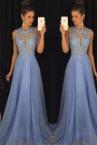 Blaue Ballkleider, elegante Abendkleider, Perlen-Partykleider PG376