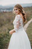 Boho Wedding Dress Low Open Back Bridal Gown Separates Wedding Dress WD499 - Pgmdress