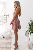 Charming Blush A-Line Homecoming Dresses Short Prom Dress with Appliques PD339 - Pgmdress