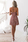 Charming Blush A-Line Homecoming Dresses Short Prom Dress with Appliques PD339 - Pgmdress