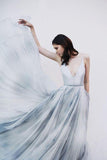 Charming Straps Simple V Neck Tulle Prom Dresses Evening Dresses PG467