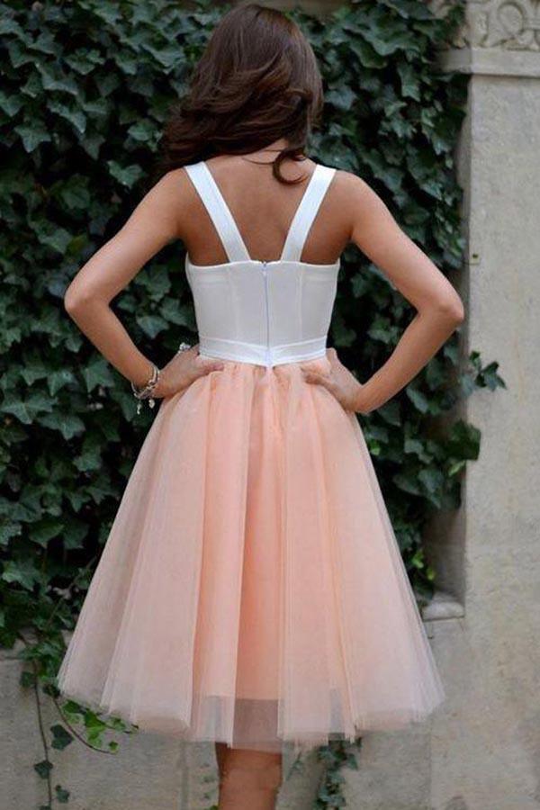 Homecoming Dress Sexy Straps Tulle Short Prom Dress Party Dress  PD357 - Pgmdress