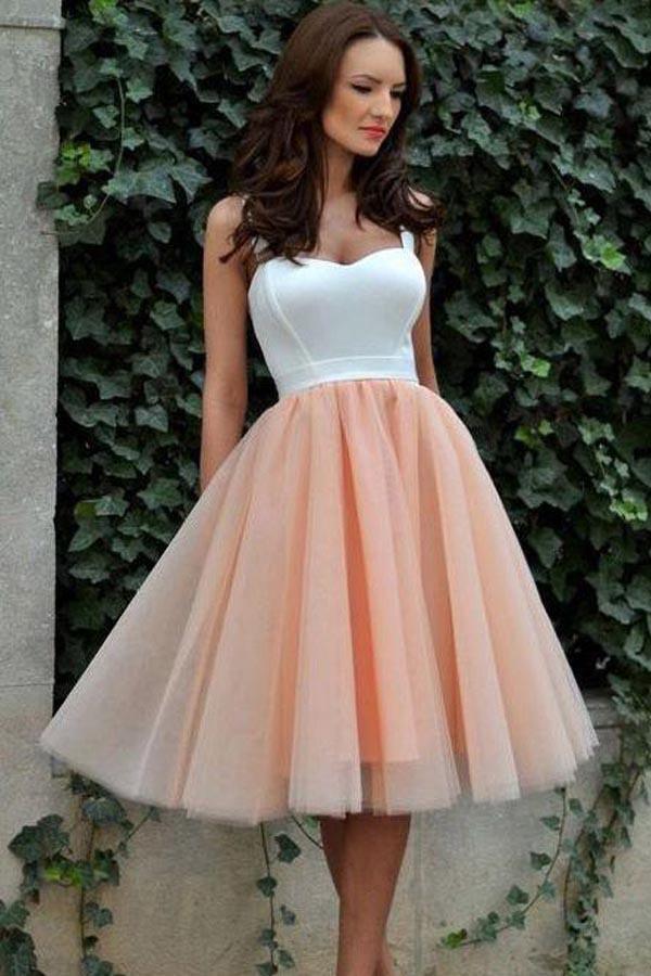 Homecoming Dress Sexy Straps Tulle Short Prom Dress Party Dress  PD357 - Pgmdress