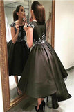 Chic Modern Sparking Beading High Low Black Organza Homecoming Dress PG178 - Pgmdress