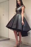 Chic Modern Sparking Beading High Low Black Organza Homecoming Dress PG178 - Pgmdress