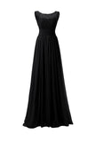 Chiffon Long Prom Dress Scoop Bridesmaid Dress Lace PG 204 - Pgmdress