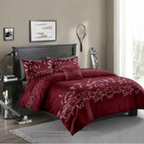 Classic Jacquard Bedding Set Solid Red Duvet Cover Simple King Size Comforter Bed Linen Single Queen Quilt Covers No Bed Sheet - Pgmdress