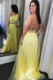 Classic One Shoulder Ruched Yellow Long Prom/Formal Dress PG856 - Pgmdress