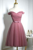 Cute Off Shoulder Sweetheart Tulle Homecoming Dress Party Dress PD114