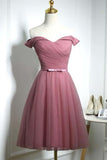 Cute Off Shoulder Sweetheart Tulle Homecoming Dress Party Dress PD114 - Pgmdress