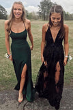 Dark Green Mermaid Split Long Prom Dress Evening Dress PSK228 - Pgmdress