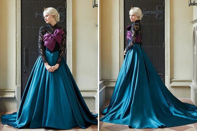 Elegant Frozen A-line Lace Long sleeves Satin Prom Dress Formal Dress PSK060 - Pgmdress