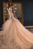 Elegant Mermaid Sweetheart Watteau Train Wedding Dresses WD056 - Pgmdress