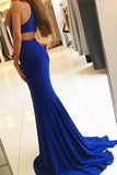 Elegant Royal Blue Mermaid Evening Dress Slit Prom Dress PG419 - Pgmdress