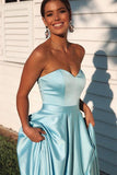 Elegant Sweetheart Lace-Up Back A-Line Ice Blue Prom/Formal Dress PSK121 - Pgmdress