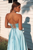 Elegant Sweetheart Lace-Up Back A-Line Ice Blue Prom/Formal Dress PSK121 - Pgmdress