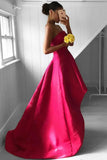 Fabulous Strapless High Low Fuchsia Pleated Prom Dress PG352 - Pgmdress